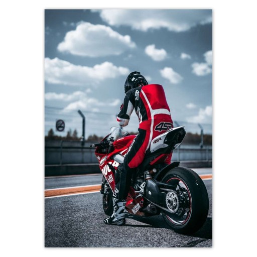 Nálepky A5 PION Motocykel na dráhe