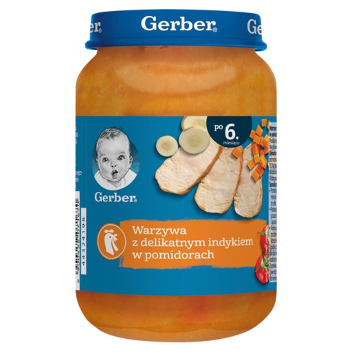 Gerber Zeleninová večera s jemnou morčacou v paradajkách 190g