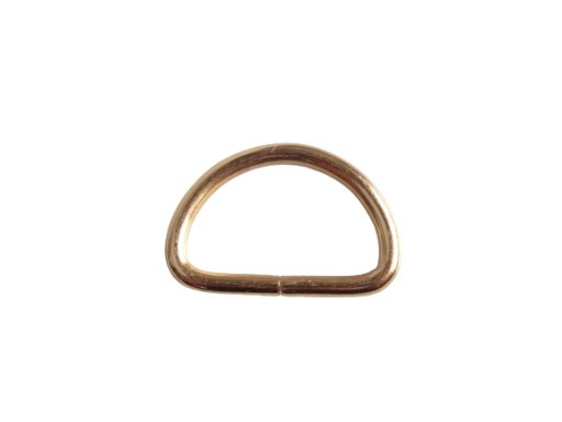 Kovový polkruh 25/15/3mm zlato, 1 ks