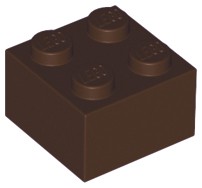 LEGO 3003 BRICK 2x2 hnedá ci. NOVINKA (15g) 12 ks