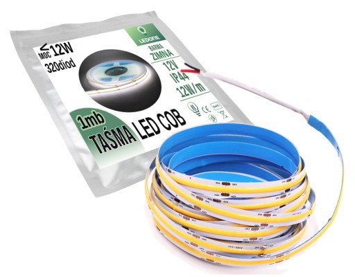 COB LED PÁS 12V 12w/m ip44 NEON STUDENÝ 1m LINKA