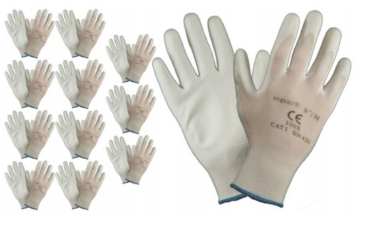 Polyuretánové pracovné rukavice Nylon Urgent 1008 flexibilné odolné 8