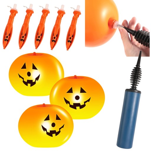 Tekvicové balóniky Svietiace LED Na Halloween Balóny so svetelnou dekoráciou 5 ks.