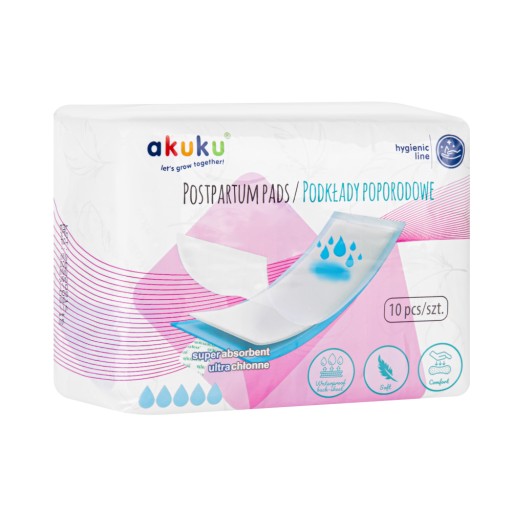 AKUKU popôrodné hygienické vložky Ultraabsorpčné vložky so superabsorbentom 10 kusov