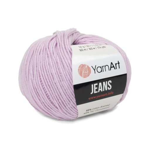 50g priadza, 55% bavlna 45% akryl, YarnArt Jeans svetlofialová 19