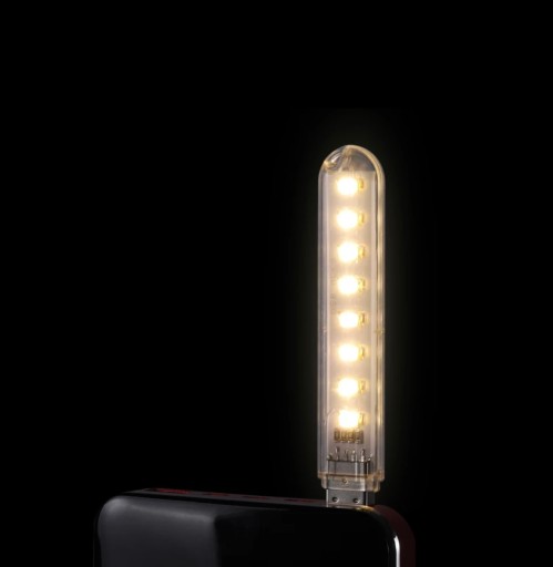 Mini USB lampa, 8 diód, výkonná malá lampa na notebook, kontaktná baterka