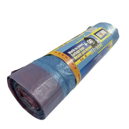 HDPE vrecká so sťahovacou páskou, 35L, modré