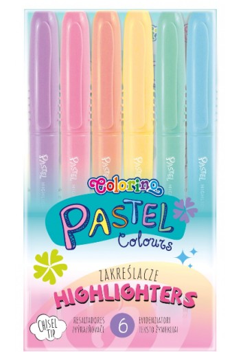 Pastelové zvýrazňovače PASTEL 6 farieb COLORINO