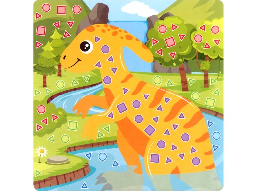 Penová MOZAIKA Scrapbook NÁLEPKY Dinosaury 4 obrázky Clever Head