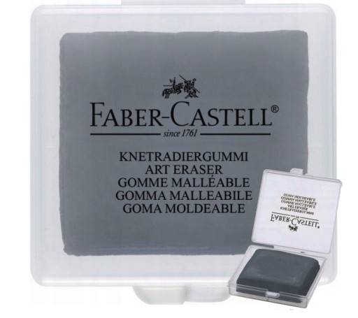 Šedá umelecká guma na chlieb v puzdre Faber-Cast