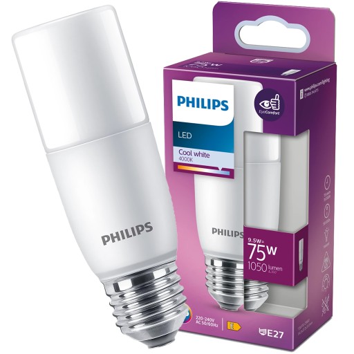 PHILIPS E27 LED žiarovka 9,5W=75W 4000K NEUTRAL Tabular Stick 1050lm T38