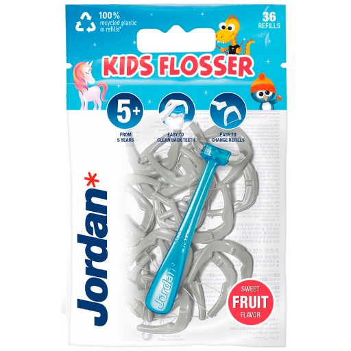 JORDAN Kids Flosser Detská dentálna niť Ovocná príchuť 36 ks.