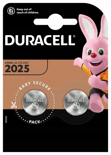 Batérie Duracell CR2025 Long Lasting Power 3V batéria 2025 2ks blister