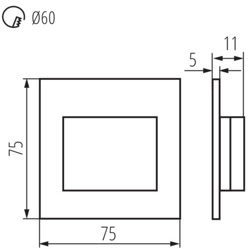 LED svietidlo na schodisko 4000K 30lm SQUARE GRY KANLUX