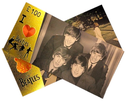 Jedinečný darček zberateľských bankoviek s pozlátenými bankovkami THE BEATLES