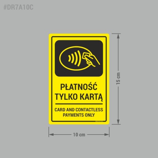 Platba len kartou - nálepka 10x15