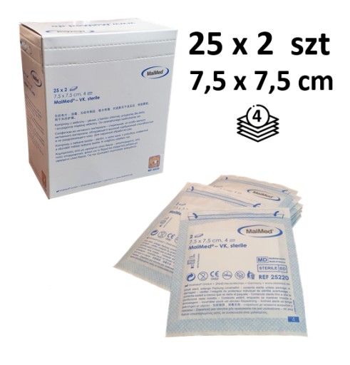 NETKANÉ KOMPRESY STERILNÉ MERAČE 7,5cmx7,5cm