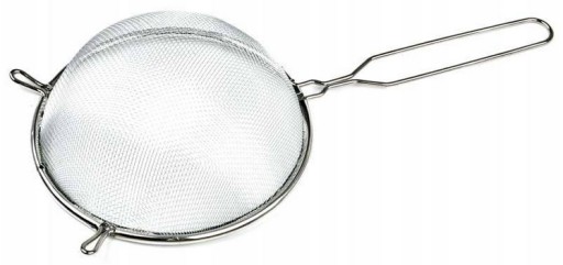 Kuchynské kovové sitko s rukoväťou, sitko, cedník, 18 cm, nerez
