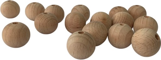 Korálky, drevené korálky, BUK ručná práca, 20 mm, 5 ks