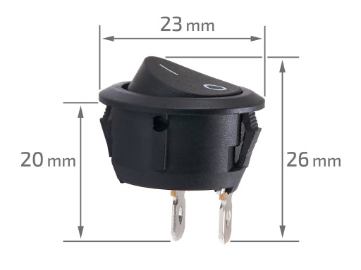 MINI okrúhly ČIERNY VYPÍNAČ NÁBYTKU PRE LED