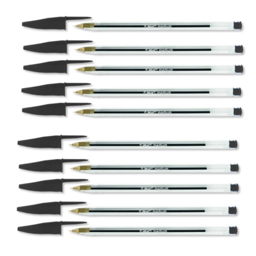 BiC Cristal guľôčkové pero 0,4 MM ČIERNA odolná 10 ks