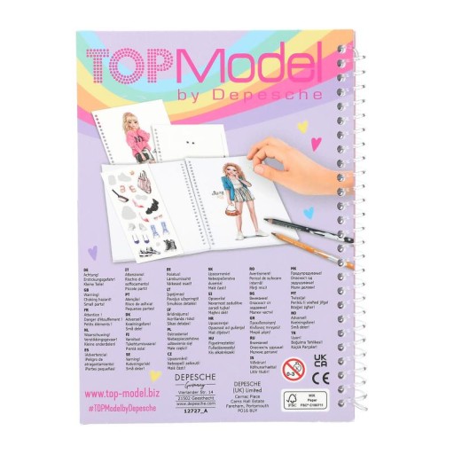 Omaľovánka VRECKÁ SKICNÍK + NÁLEPKY TOP MODEL