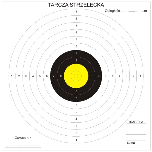 Strelecké terče 17x17 cm 100 ks Stred