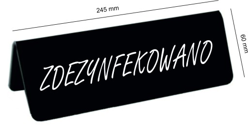 Stojan s potlačou DESINFECTED do reštaurácie