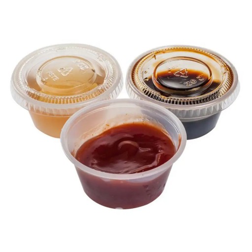 NÁDOBY + viečka NA OMÁČKU DIP DRESSING OMÁČKY 50ml TESNÉ viečko