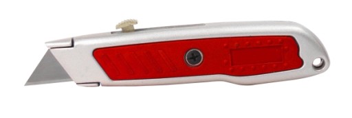 Nôž, TRAPÉZOVÁ ČEPEL 61X33 MM, ZASUVNÝ, 3 ČEPELE