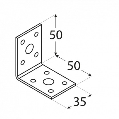 Stolársky spojovací štvorec 50x50x35 KL1 DMX