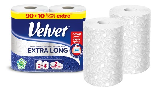 Velvet Extra Long papierová utierka, 2 rolky