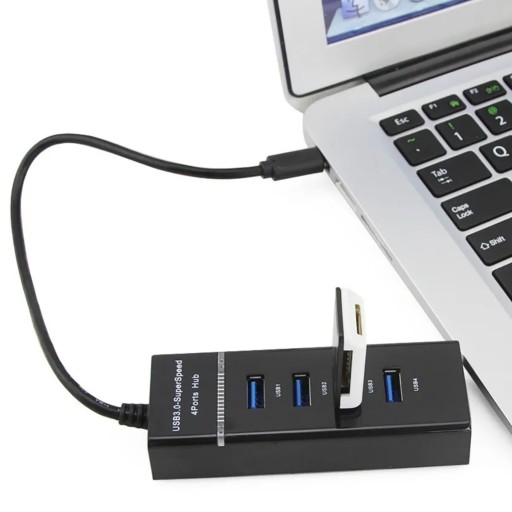 USB C HUB 4-PORTOVÝ ROZDEĽOVAČ RÝCHLY USB 3.0 ROZBOČOVAČ 4 PORTY 5 Gb/s