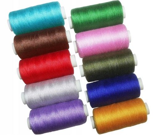 Farebné nite na strojové ručné šitie, Polyester, 10ks x 350m |1|