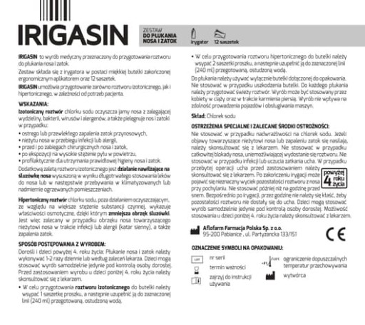 IRIGASIN vrecúška (náplňová sada) 30 ks.