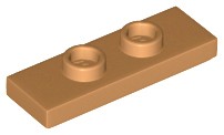 2 x doska LEGO 34103, upravená 1 x 3 s 2 cvočkami (dvojitý mostík)