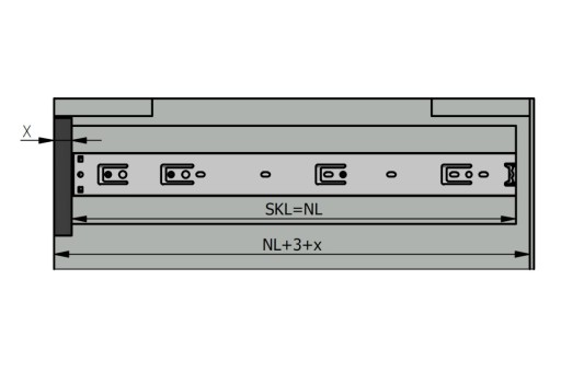 H45 L450 GTV guľové vedenie pre zásuvky 450 mm, plný výsuv, nosnosť 30 kg
