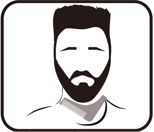Hrebeň TEMPLATE na úpravu účesu, zastrihávanie brady a fúzov