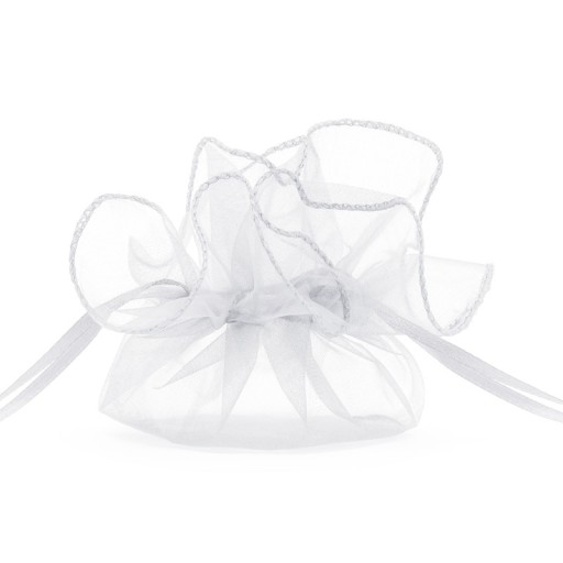 Organzové vrecká pre hostí, biele, 25 cm, 10 ks.