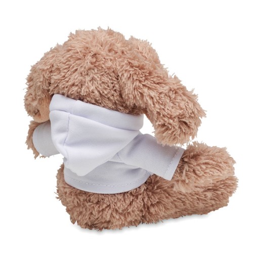 Plyšový maskot psa v mikine s kapucňou