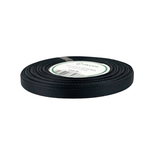 STUHA grogrénová stuha 6mm čierna 23m