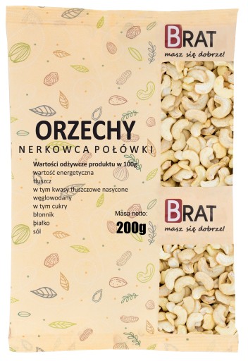 KEŠU ORIECHY 200g Prírodné polovičky kešu