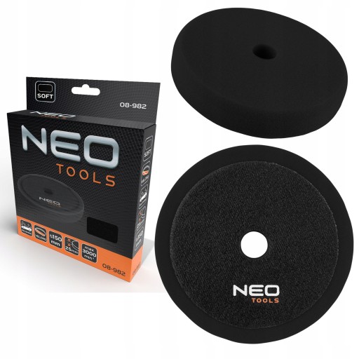 NEO TOOLS LEŠTIACA PODLOŽKA 150 X 150 MM X 25 MM MÄKKÁ HUBKA ČIERNA 08-982