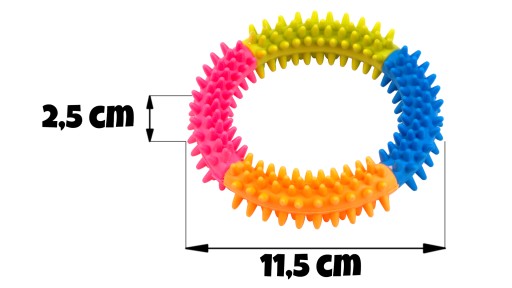 Gumená hračka pre šteniatka Prsteň s ostňami pre psov ZÚBEK M - 11,5cm