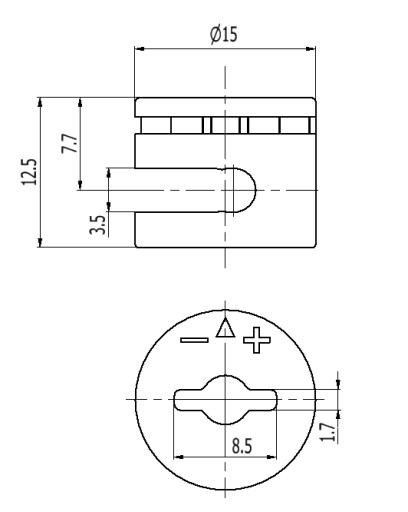 10x Excentrický konektor z plastu fi15 pre priemer 16mm