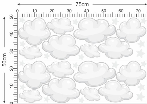 Samolepky na stenu STAR CLOUDS 50x75cm CH2