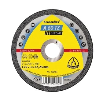 Klingspor rezací kotúč na kov 115x1x22,23mm A60TZ 202400