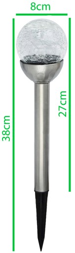 Záhradné solárne svietidlo KULA z matného SKLA, 2 LED, biela/farba P-482