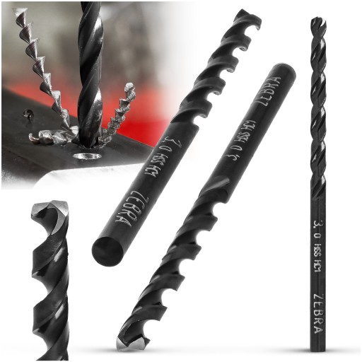 Vrták do kovu 3mm špirálový HSS ZEBRA DIN338 130° do ocele WURTH 3mm