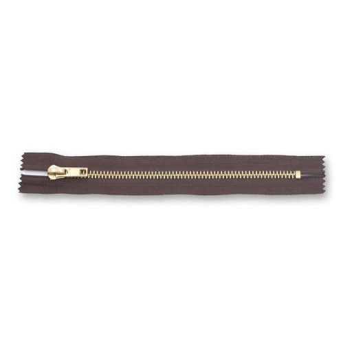 Pevný kovový zips 6mm 18cm ZIP C868/BROWN